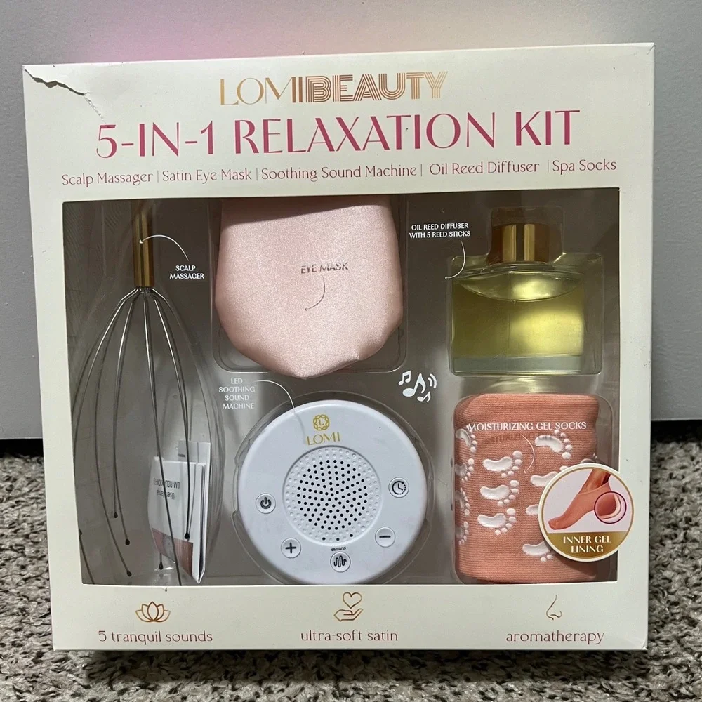 Lomi Beauty 5-in-1 Relaxation Kit Sound Machine Diffuser Eye Mask LM-RELAXION-FD